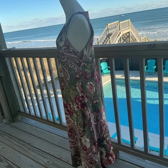 LAUREN Ralph Lauren Floral Satin Charmeuse Sleeveless Dress - Picture 16 of 16